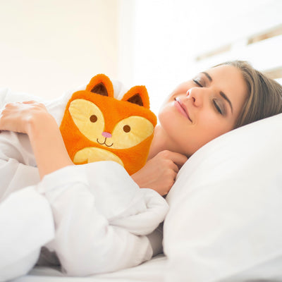 Night Owl Cute Plush Novelty Animal Hot Water Bottle/Fox or Penguin/Hand Warming Pouch/Provides Warmth and Pain Relief / 2L Capacity (Fox)