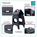 Knight black heavy duty folding step stool