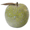 Green mosaic glass apple ornament with leaf