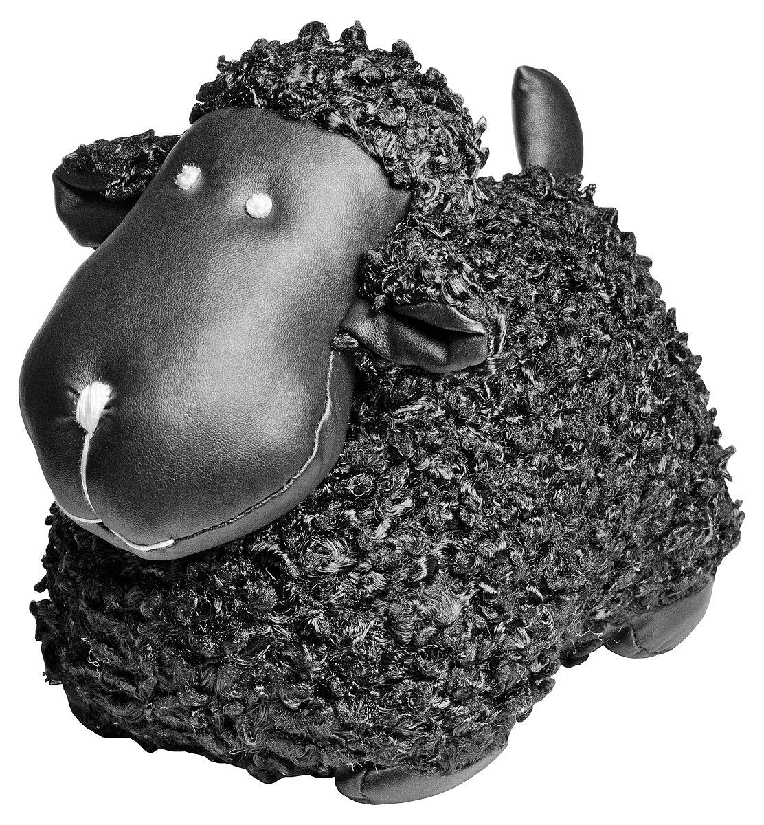 Black Wooly Sheep Door Stop