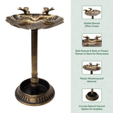 GardenKraft bronze-effect clam shell bird bath with built-in planter, 66cm