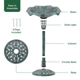 GardenKraft decorative solar-lit bird bath