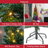 The Christmas Workshop 70660 6ft Green Pre-Lit Slimline Artificial Indoor Decoration | Includes Folding Metal Christmas Tree Stand | 560 Tips & 110 LED Lights