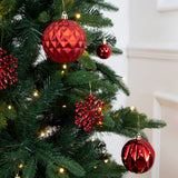 Red shatterproof Christmas baubles set of 50 mixed sizes