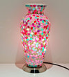 Febland Pink & Green Flower Tile Mosaic Vase Lamp