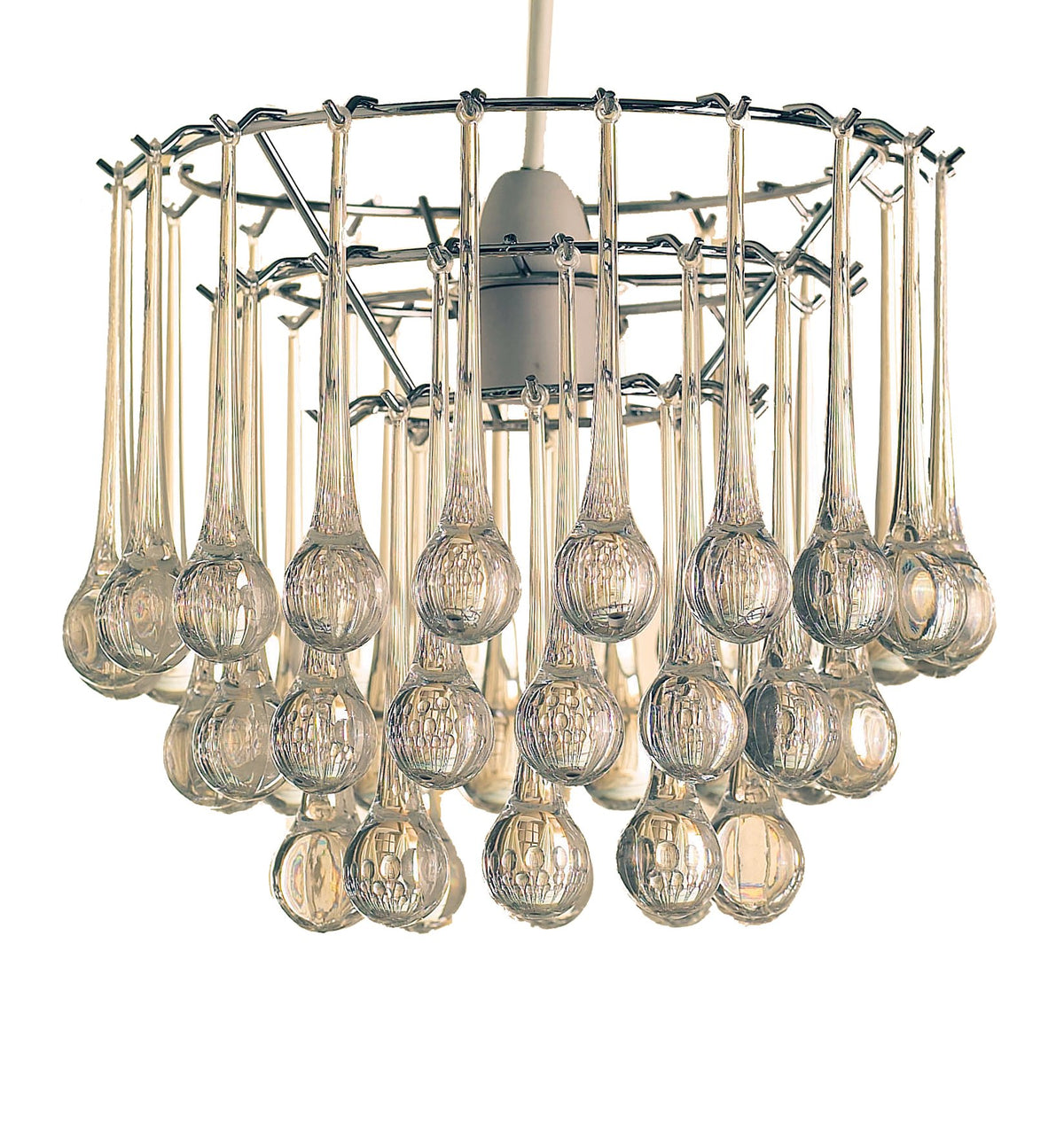 Loxton Lighting Crystal Effect Snowdrop Ceiling Pendant, Acryl, 100 W
