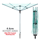 Laundry Mate silver 60m four-arm rotary clothes airer
