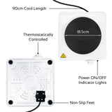 Quest 1500W single electric hob with five heat settings