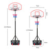 Global Gizmos 54049 Premium Adjustable Basketball Hoop/Set Between 1.79 To 2.13 Metres/Wheels For Added Portability/Steel Tubing & Rim With PE Backboard & Base/Weather Resistant Net