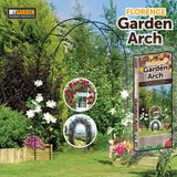MyGarden Florence black steel garden arch for climbing plants