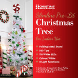 6ft slimline white artificial Christmas tree – 560 tips