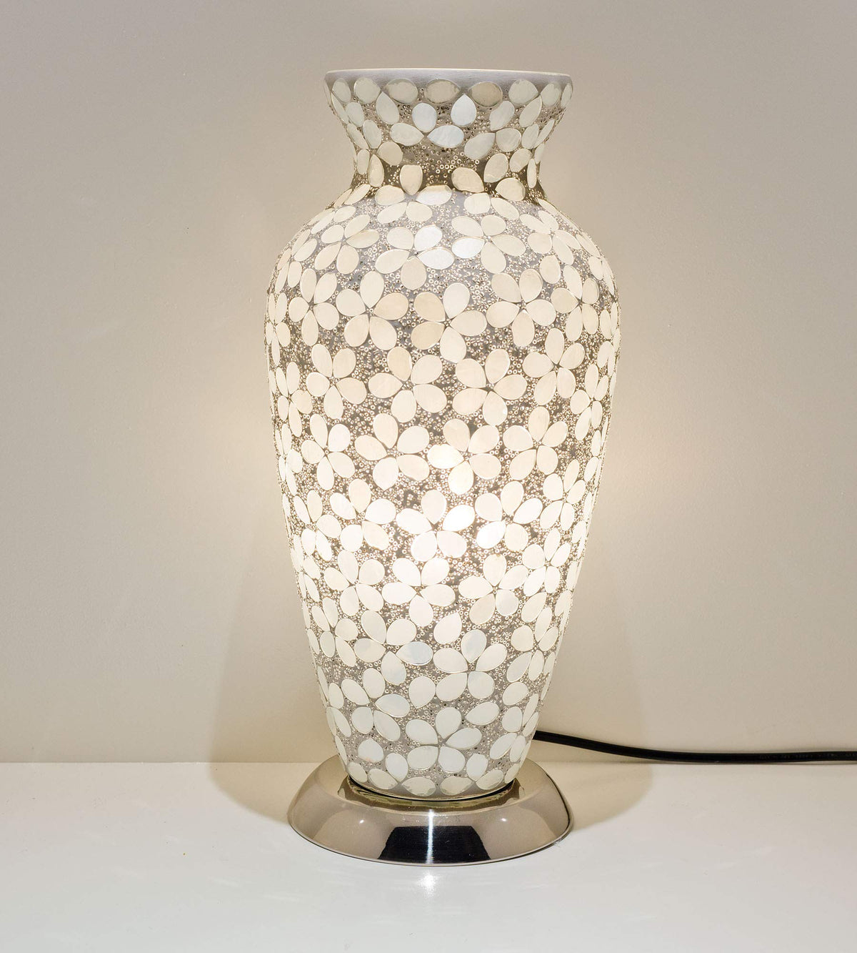 Febland Opaque Flower Tile Mosaic Vase Lamp