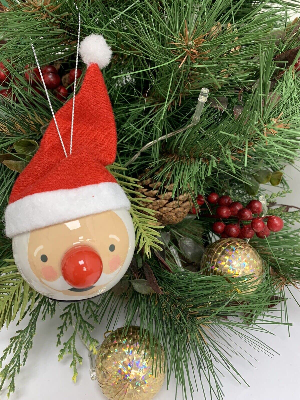6 x Santa Baubles LED Lights-XM9384
