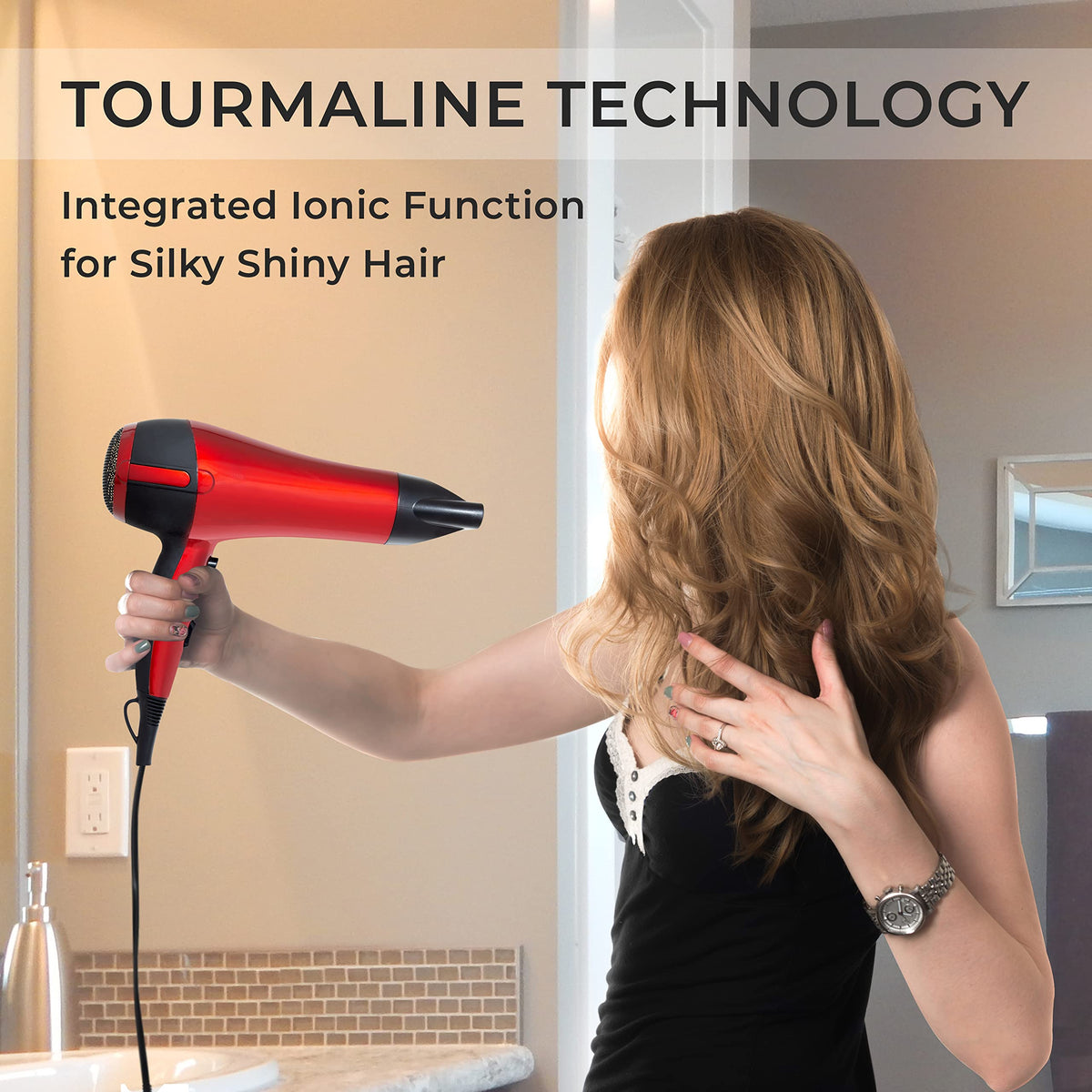 Red Hot red 2200W professional hair dryer