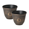 Set of two 30cm plastic plant pots with drainage holes