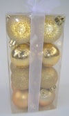 Premier 16-pack gold Christmas baubles – 50mm