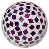 Large purple mirrored mosaic decorative ball 12.5cm