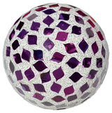 Large purple mirrored mosaic decorative ball 12.5cm