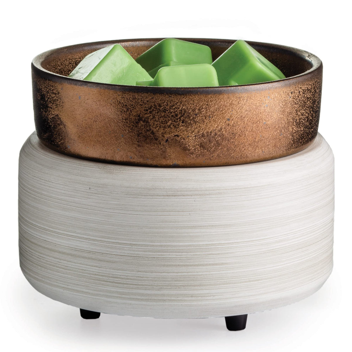 Candle Warmers Etc. Whitewashed Bronze 2-in-1 fragrance warmer