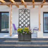 My Garden 120cm wooden lattice planter with trellis