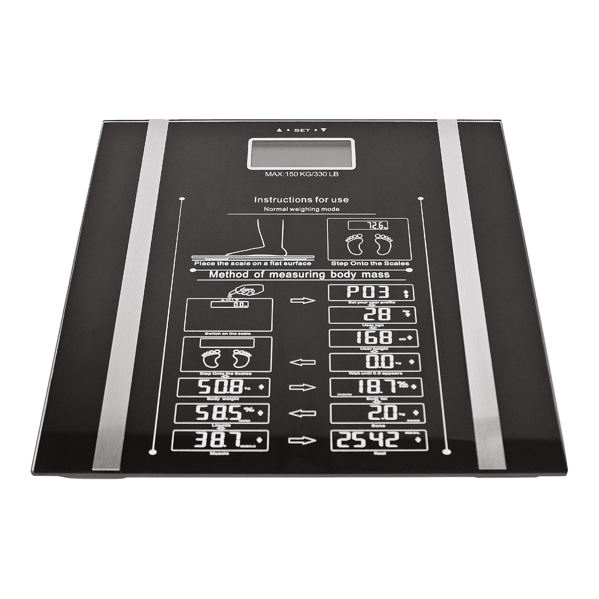 Bauer digital body analyser scales with tempered glass platform