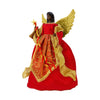 The Christmas Workshop Red & Gold 82090 Angel Tree Topper | 12” Tall Coloured | Indoor Christmas Decoration