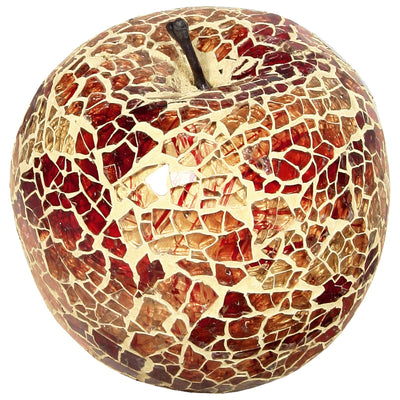 Febland Orange Mosaic Glass Apple, Round
