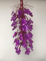 Red and purple foil Christmas cascade hanging decoration 65cm