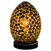 20cm black tile mosaic glass mini egg table lamp