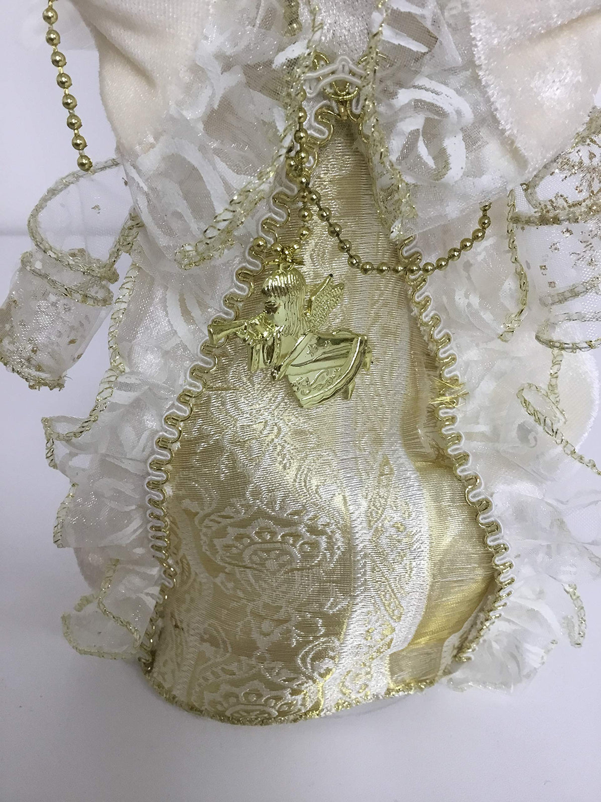 Premier 30cm cream & gold angel holding bead garland