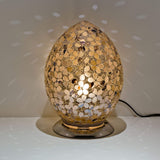 Febland Autumn Gold Flower Tile Mosaic Egg Lamp