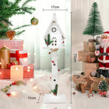 70cm white wooden LED Christmas treehouse decoration