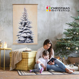 Pre-lit Christmas tree wall tapestry with 38 warm white LEDs
