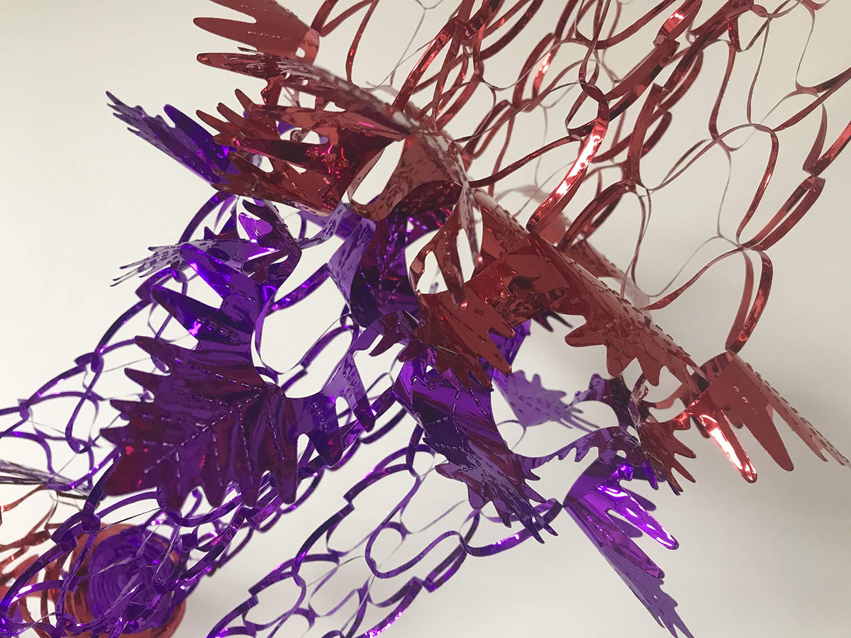 Red and purple foil Christmas garland ceiling decoration 9ft