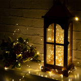 200 warm white LED copper wire Christmas lights – 19.9m