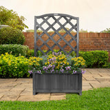 My Garden 100cm wooden lattice planter with trellis