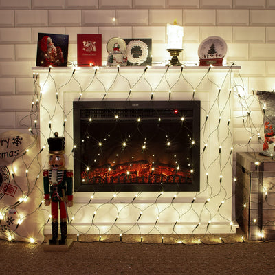 The Christmas Workshop 88380 360 LED Bright White Christmas Net Lights / Curtain Style Window Lights / 8 Different Modes / Mains Powered / Indoor and Outdoor / 3.5 x 1.2m