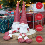 2 pack 45cm red and white hanging leg Christmas gonks