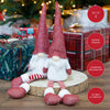 The Christmas Workshop 2pk Felt Gnome Ornaments/Festive Collectable Gonks/Woolen Decorations and Styles (2PK White & Red Hanging Legs)