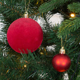 Red shatterproof Christmas baubles set of 50 mixed sizes
