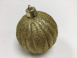Premier gold glitter pumpkin Christmas baubles pack of 16