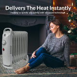 1000W 9-fin oil-filled radiator heater in white