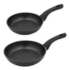 Blackmoor Pan Sets / 2, 3 and 4 Piece Sets / 2 Colours/Non-Stick/Cool-Touch Handles/Scratch Resistant/Suitable for Induction, Electric and Gas Hobs (Black, 2 Piece Frying Pan)