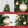 The Christmas Workshop Set of 50 Shatterproof Textured Baubles/Elegant Festive Designs/Christmas Tree Decorations with Hanging String/Various Sizes and Styles (Champagne)