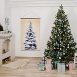 Pre-lit Christmas tree wall tapestry with 38 warm white LEDs