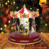 Musical LED revolving Christmas carousel with multi-coloured lights
