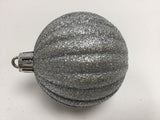 Premier silver glitter pumpkin Christmas baubles pack of 16