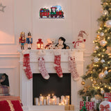 Santa and train festive window silhouette with LEDs