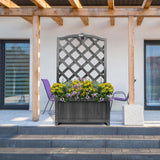 My Garden 100cm wooden lattice planter with trellis