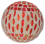 Large red and bronze mirrored mosaic decorative ball 12.5cm